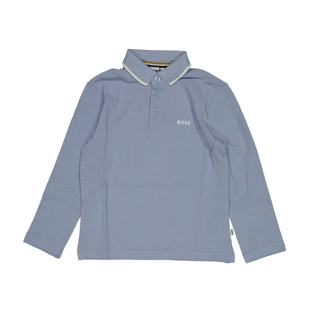 Hugo Boss Pale Blue Contrast Trim Collar Polo