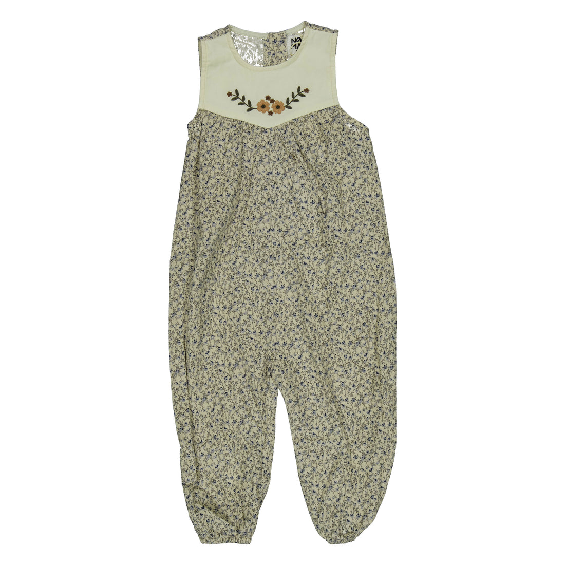 Noma Blue Floral Embroidered Romper
