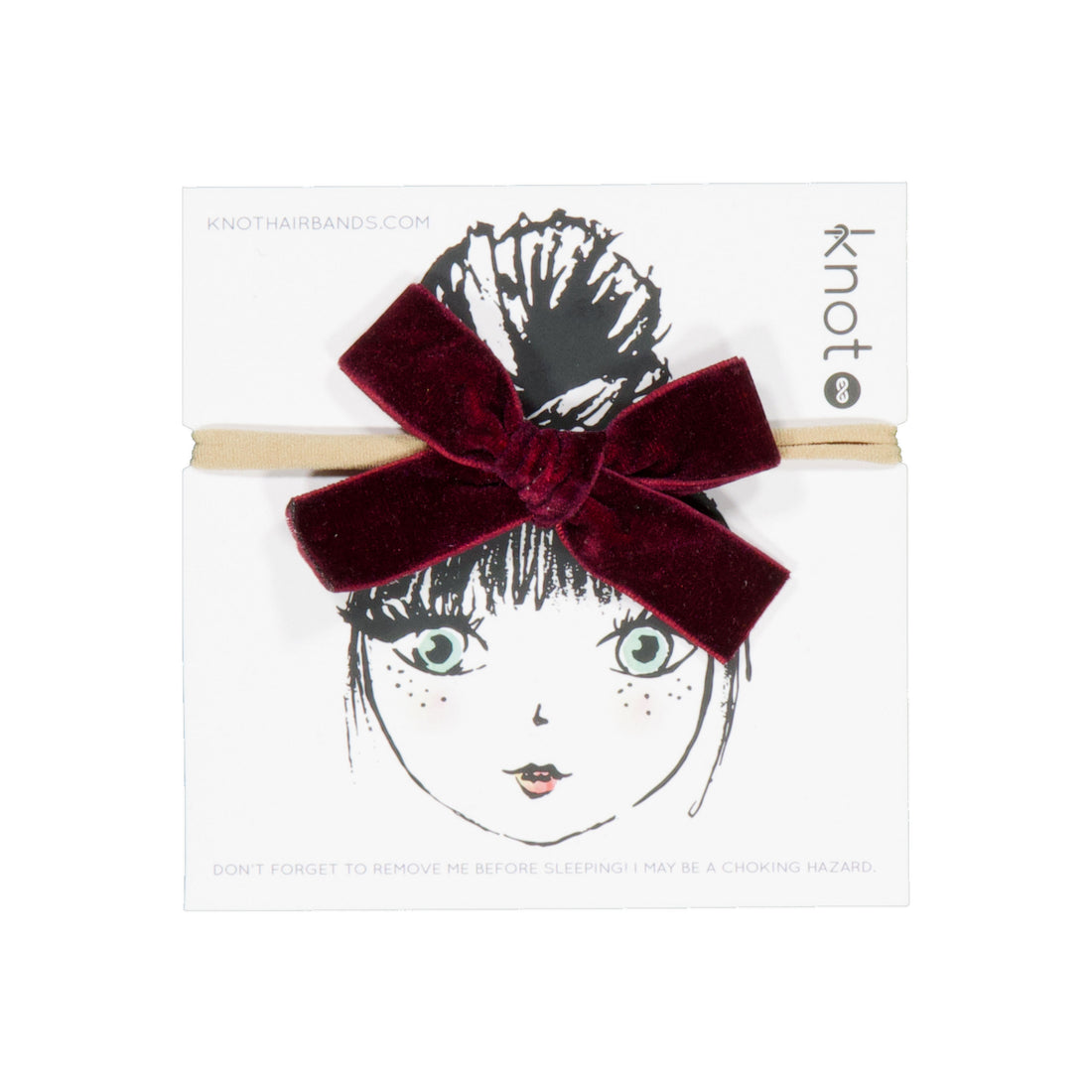 Knot Hairbands Burgundy Wingtip Ribbon Mini Bow Band