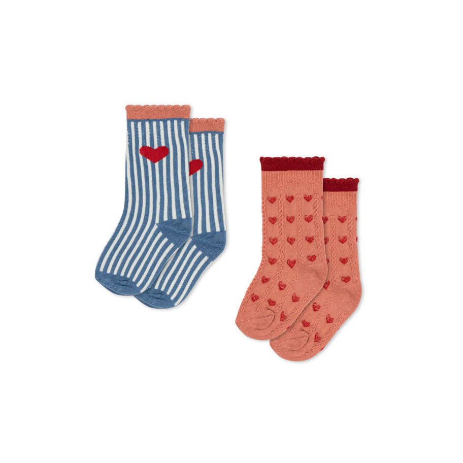 Konges Slojd Heart Mix 2 Pack Jaquard Socks