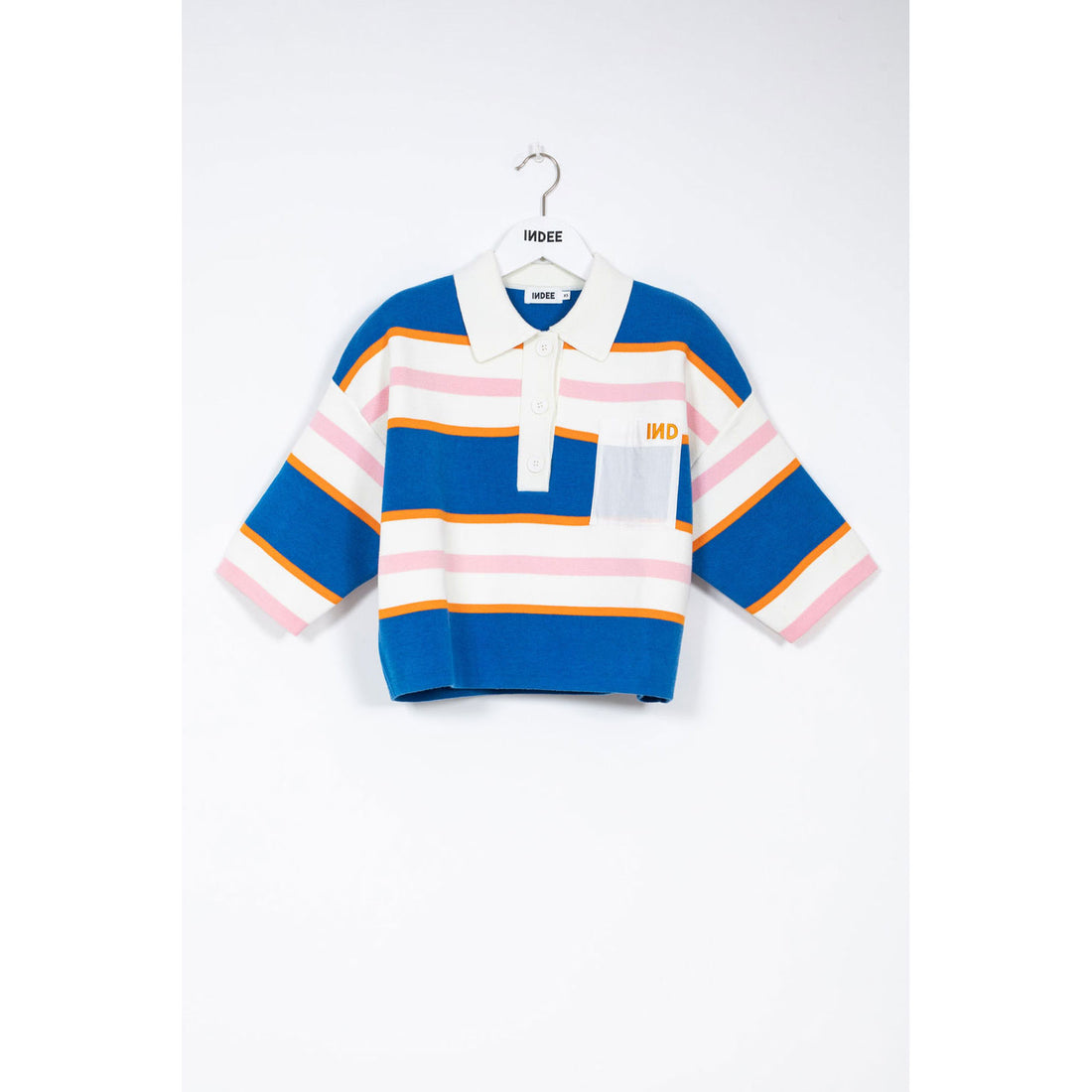 Indee Outremer Blue Cropped Rugby Polo