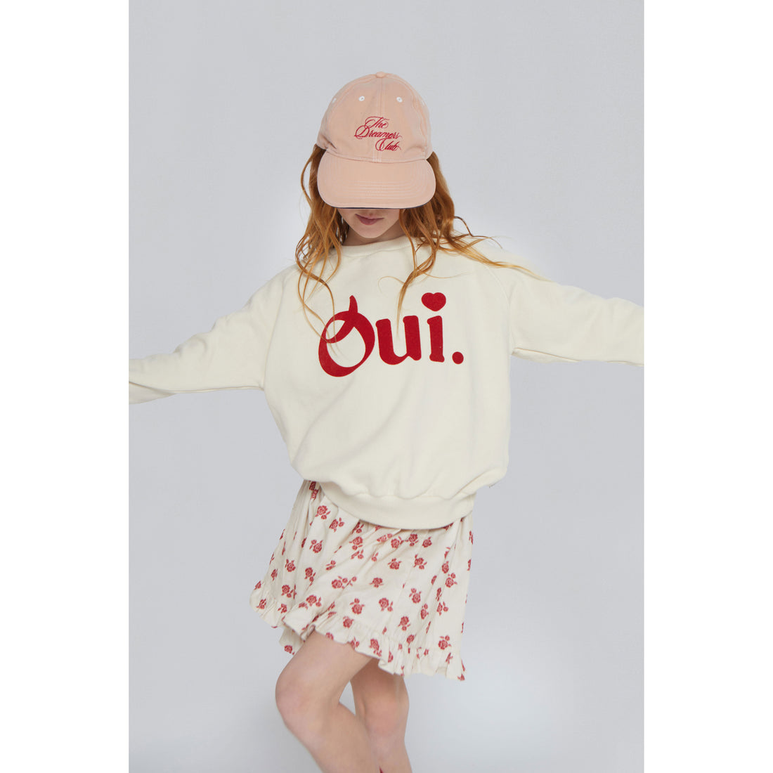 Mipounet  Ecru/Rio Red Adela Corduroy Skirt