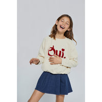 Mipounet  Ecru Oui Felpa Sweatshirt