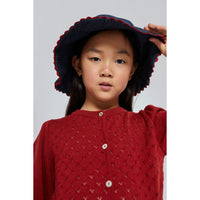 Mipounet  Red Maca Openwork Cardigan