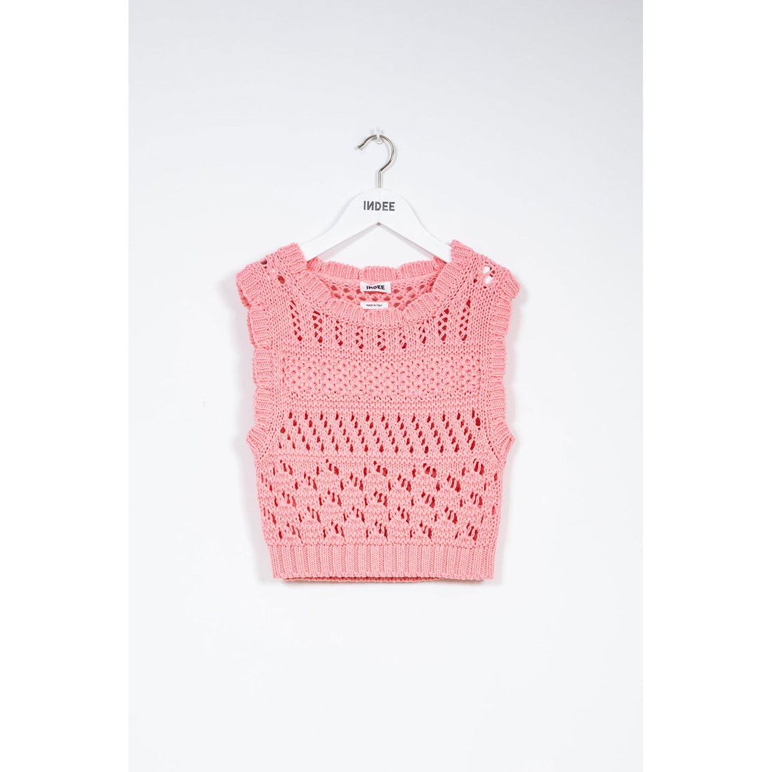 Indee Candy Pink Crochet Tank Top