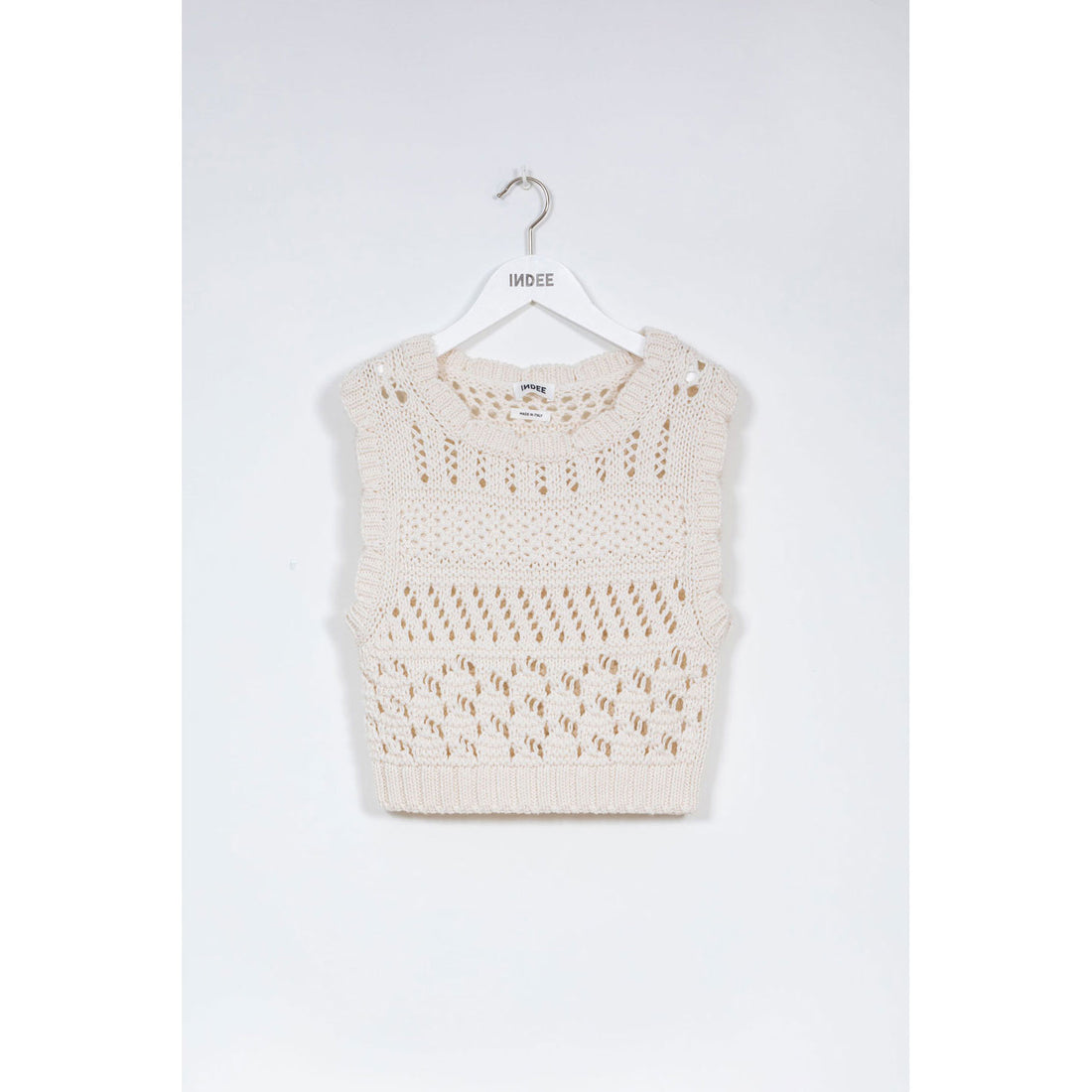 Indee Off White Crochet Tank Top