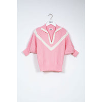 Indee Candy Pink Polo Knit Sweater