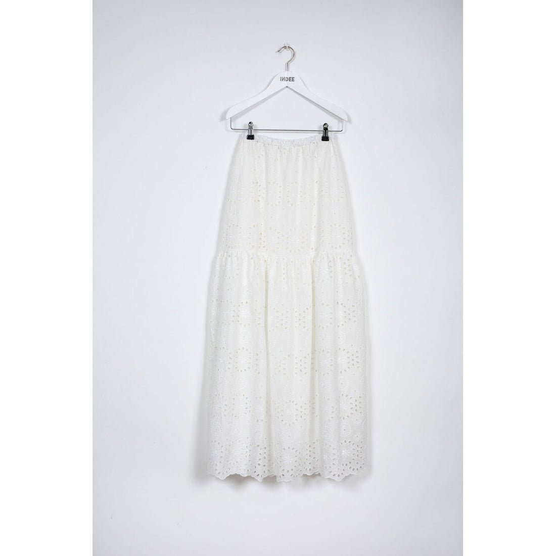 Indee Off White English Lace Maxi Skirt