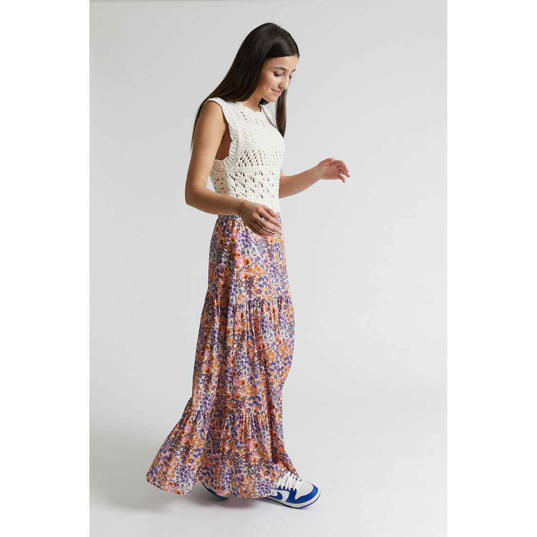 Indee Candy Pink Long Printed Skirt