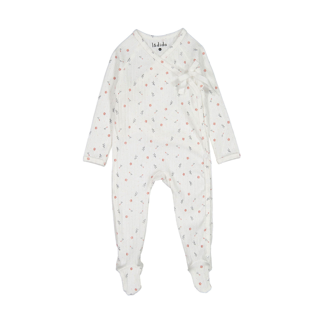 Ladida Layette Peach Flower Footie