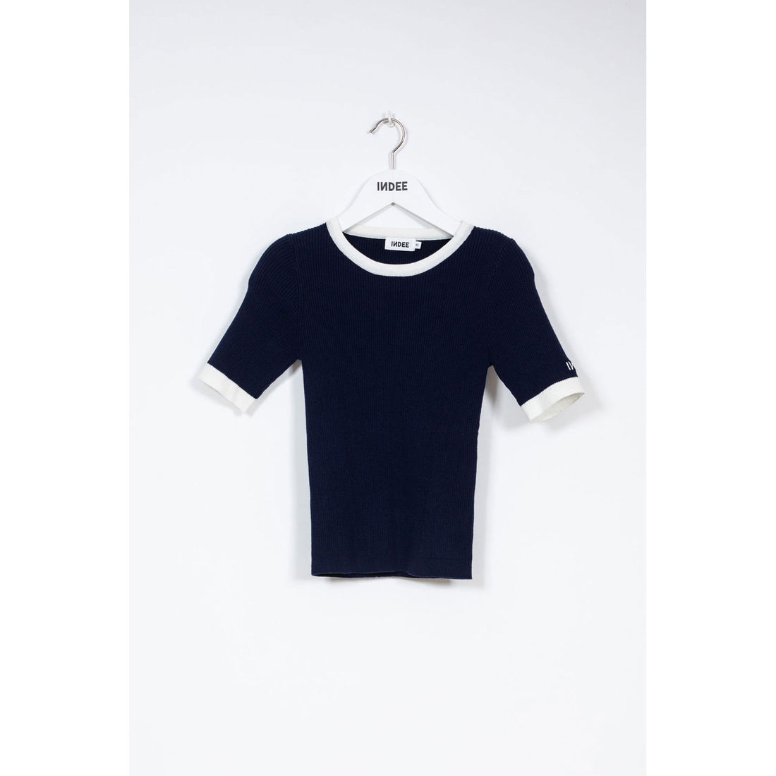 Indee Marine Blue Ribbed SS Sweater