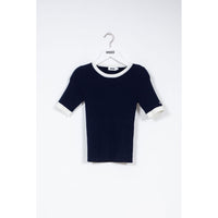 Indee Marine Blue Ribbed SS Sweater