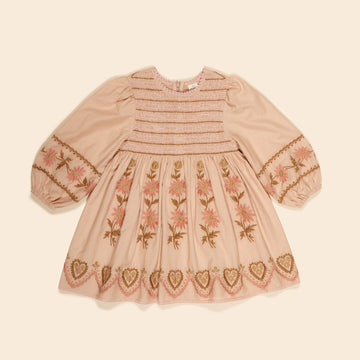  Pink Beige Penny Smock Dress