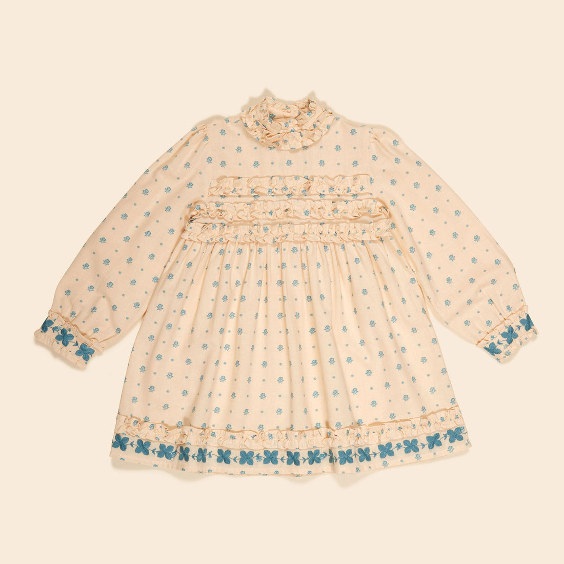 Apolina◇Merle Dress  （SIZE：2-3Y） Apolina Meadow Calico Cashew Pernille Dress – Ladida