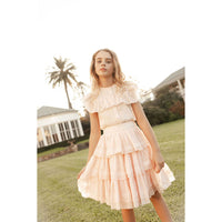 Petite Amalie Soft Peach Lace Linen Skirt