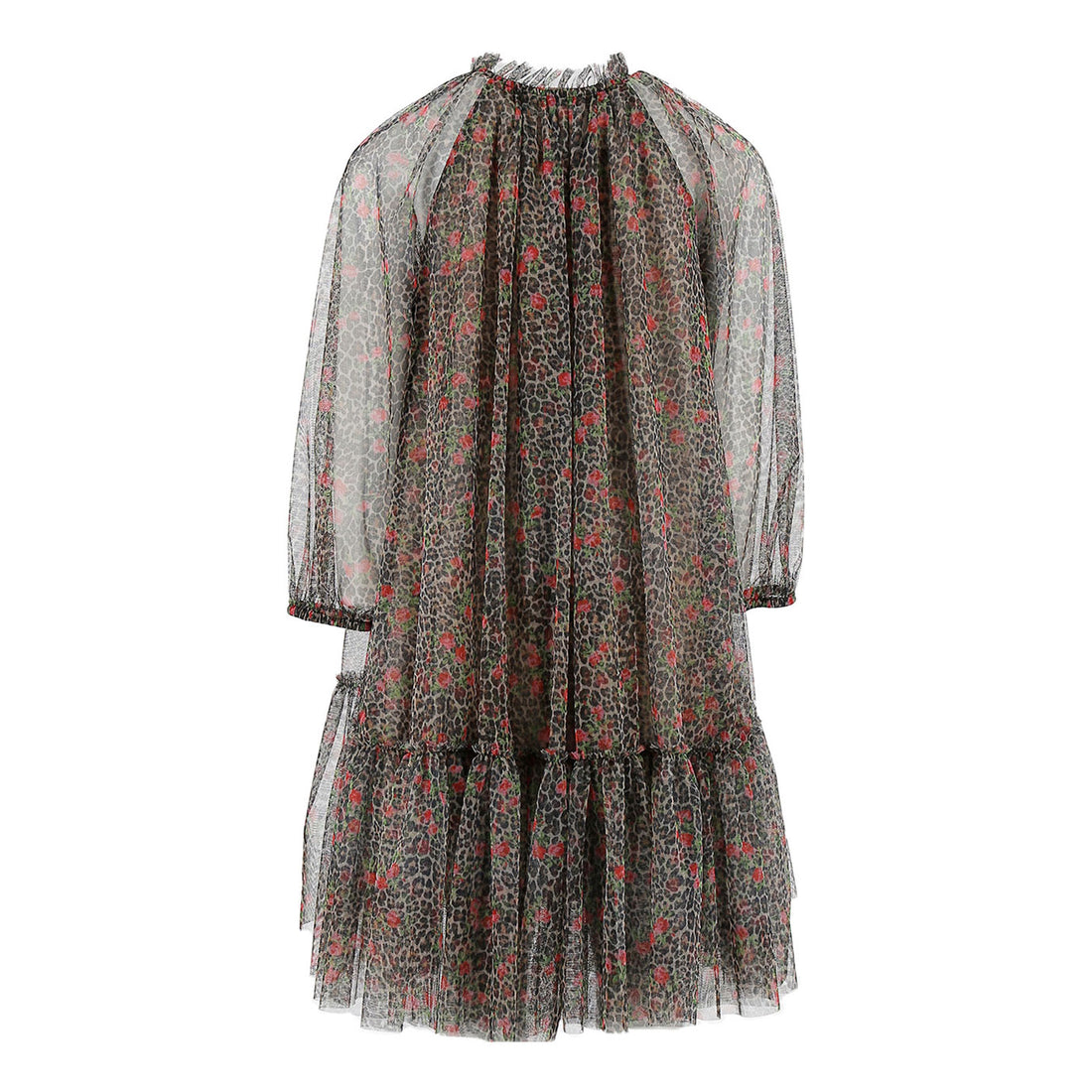 Philosophy Leopard Floral Ruffle Bottom Dress