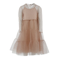 Philosophy Pink/Black Polka Dot Tulle Maxi Dress
