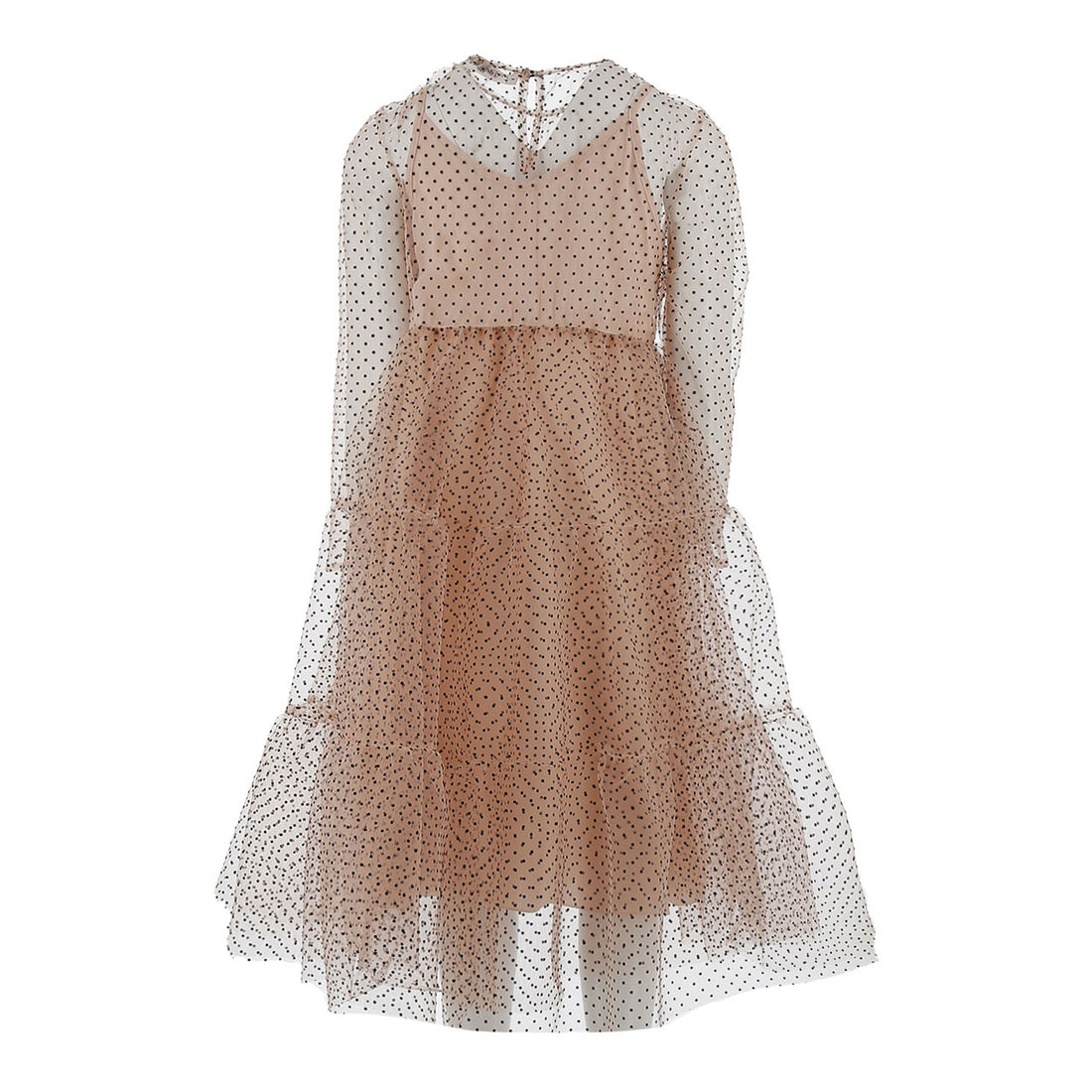 Philosophy Pink/Black Polka Dot Tulle Maxi Dress