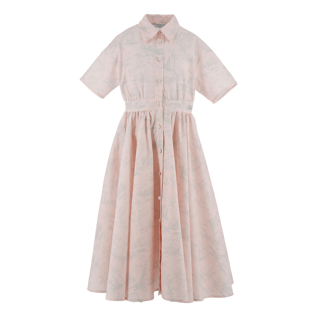 Philosophy Pink/ Grey All Over Printed Dress
