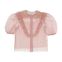 Philosophy Multicolor Floral Puffy Sleeves  Top