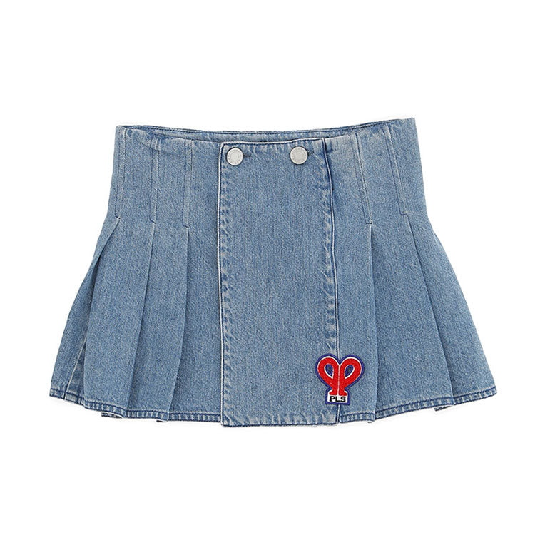 Philosophy Light Blue Denim Pleated Skirt