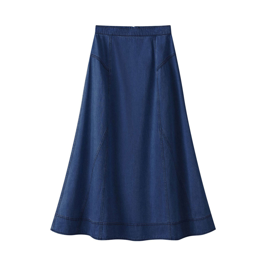 Coco Blanc Blue Denim Stitched Skirt
