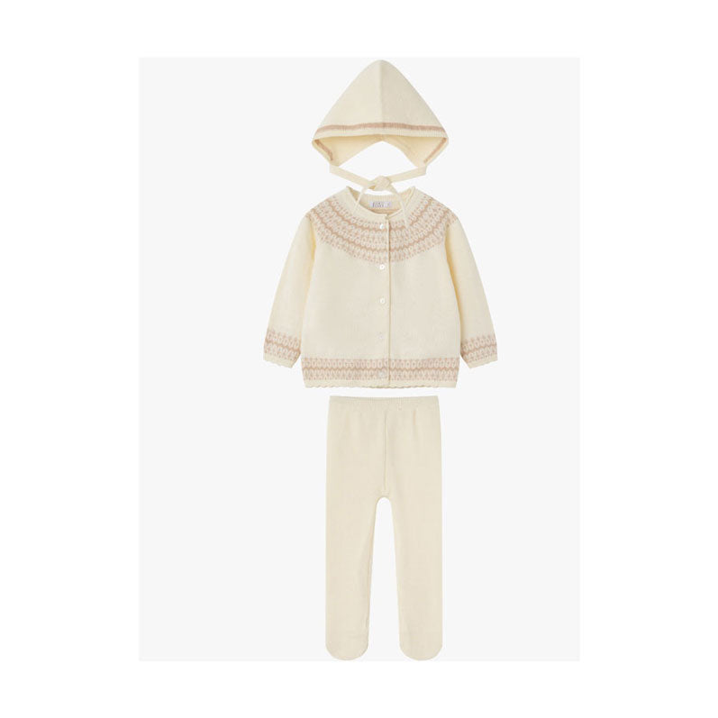 Coco Blanc Cream Embroidered Knit Set