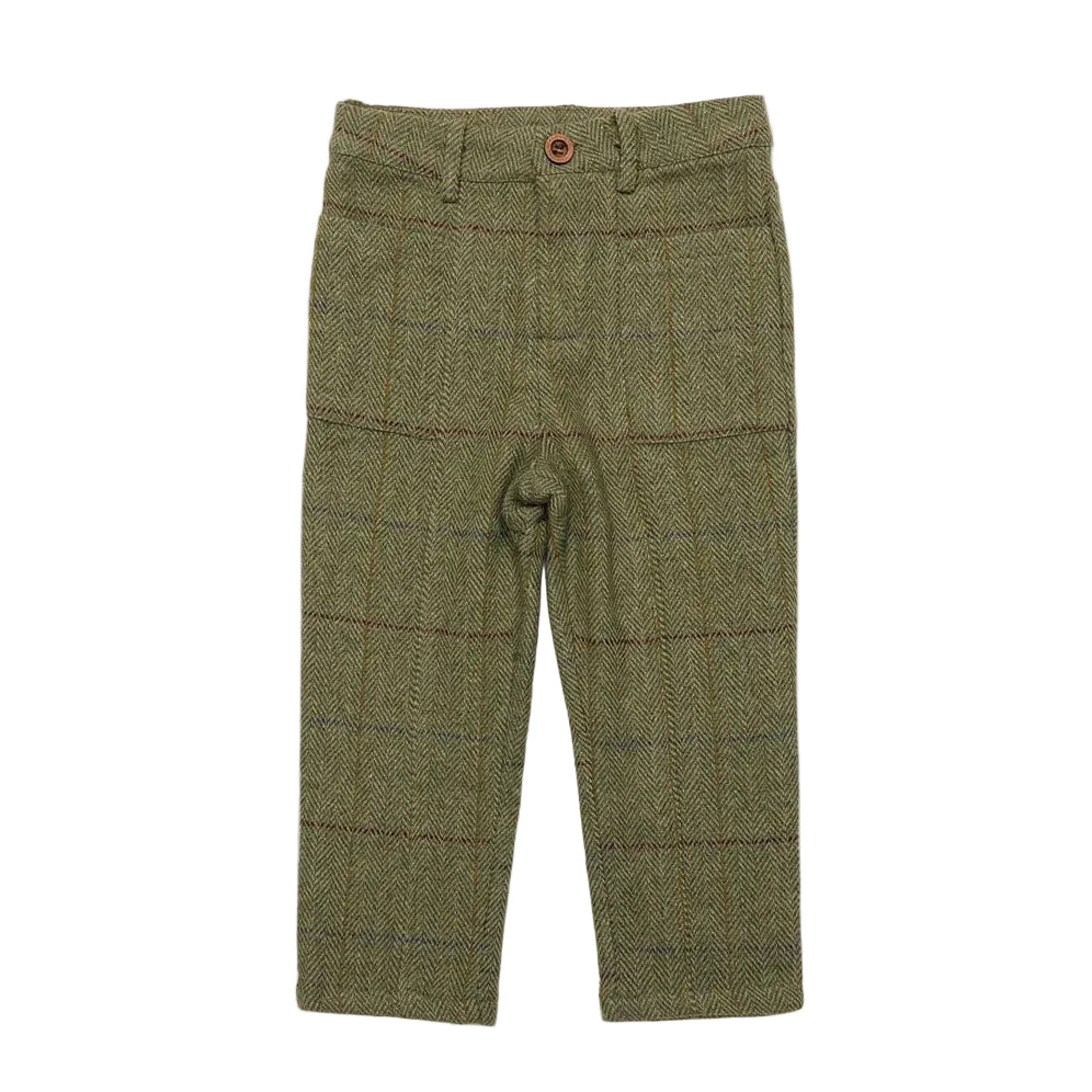 1984 Olive Plaid Wool Pants