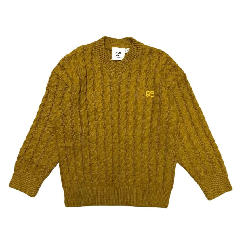 L by Ladida Mustard Cable Knit Sweater