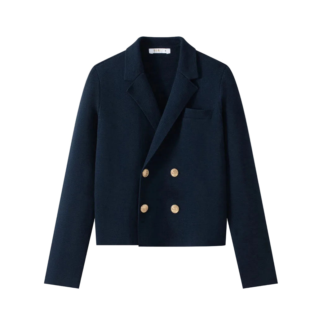 Coco Blanc Navy Double Breasted Sweater