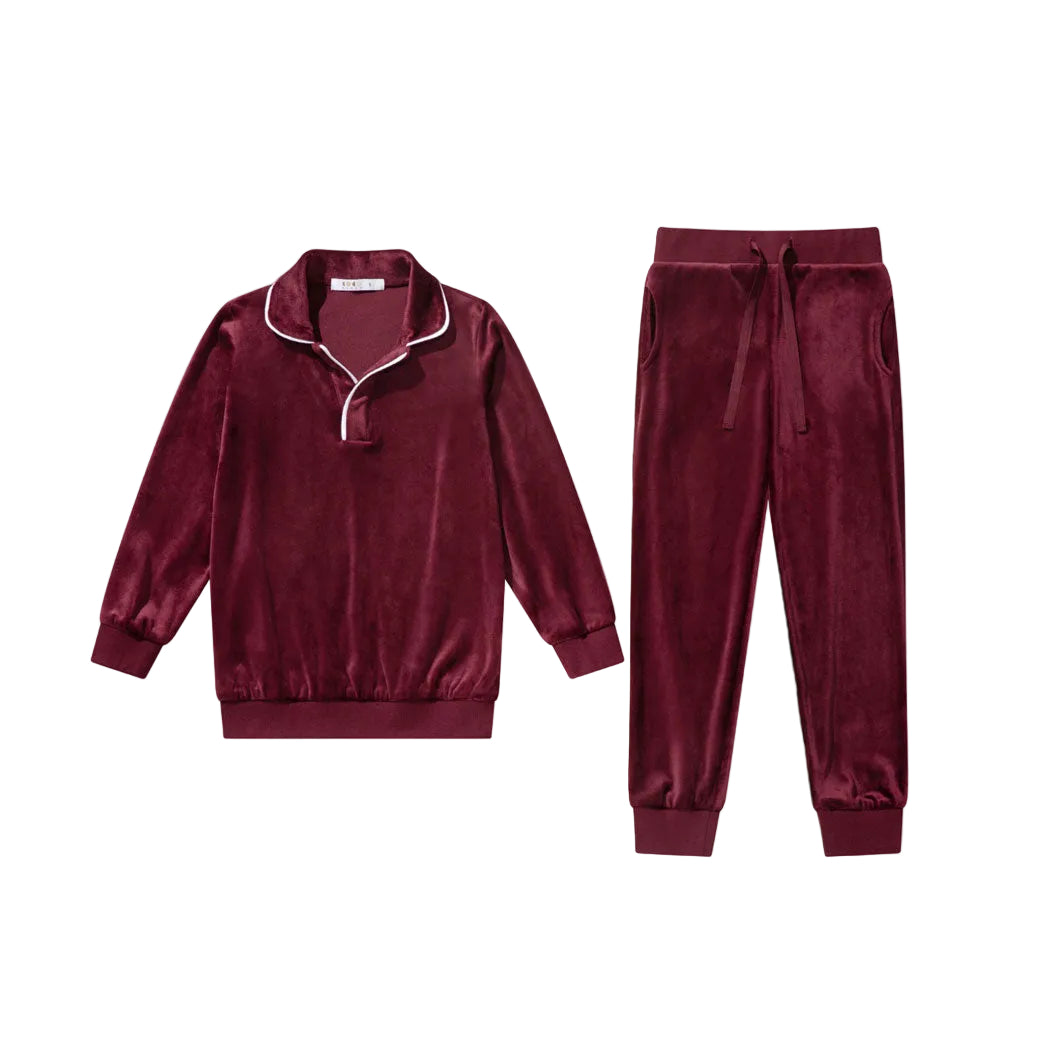 Coco Blanc Raspberry Velour Pajama