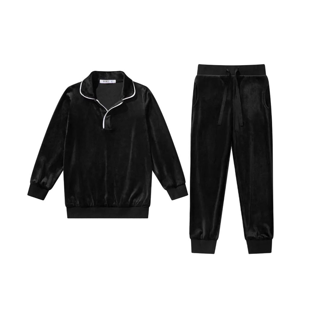 Coco Blanc Black Velour Pajama