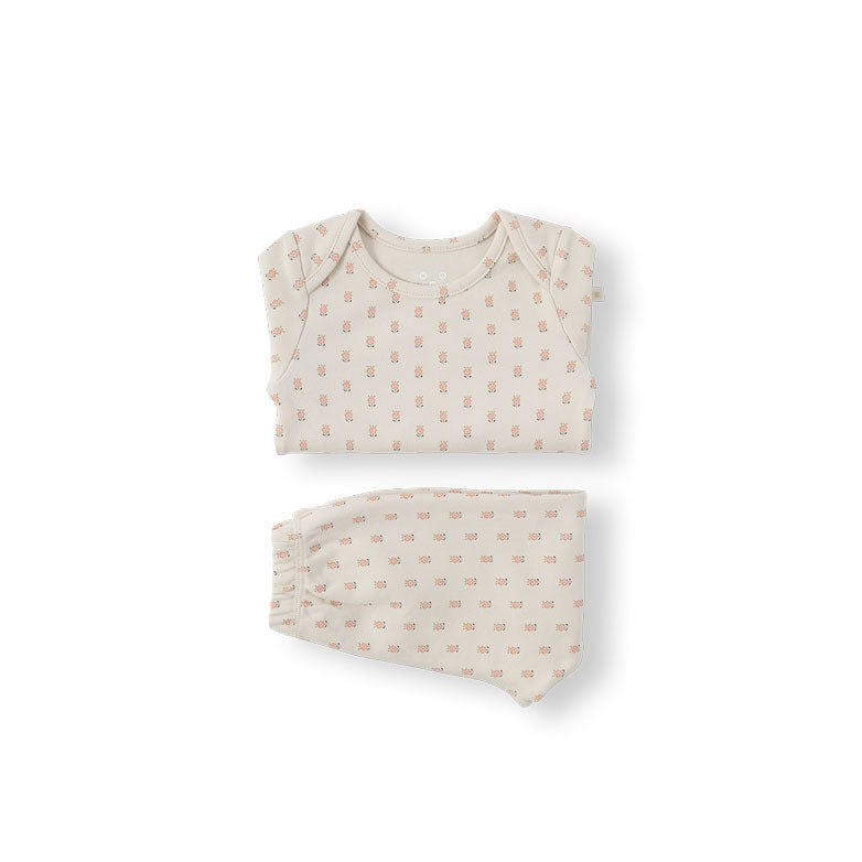 Bene Bene Pink Baby Manon Organic Lip Neck Twinset
