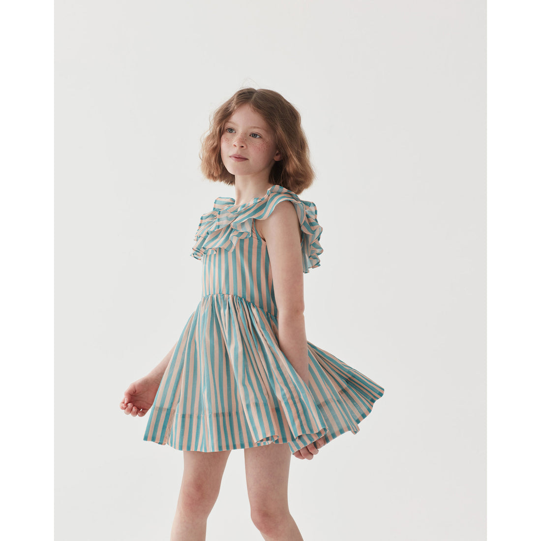 The Middle Daughter  Just Peachy/ The Pool Voile Stripe Postcard Dress