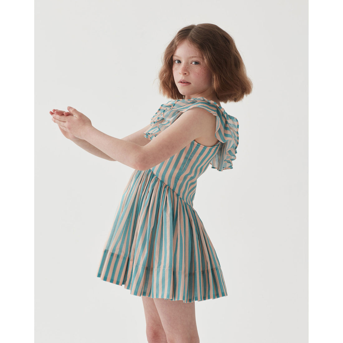 The Middle Daughter  Just Peachy/ The Pool Voile Stripe Postcard Dress
