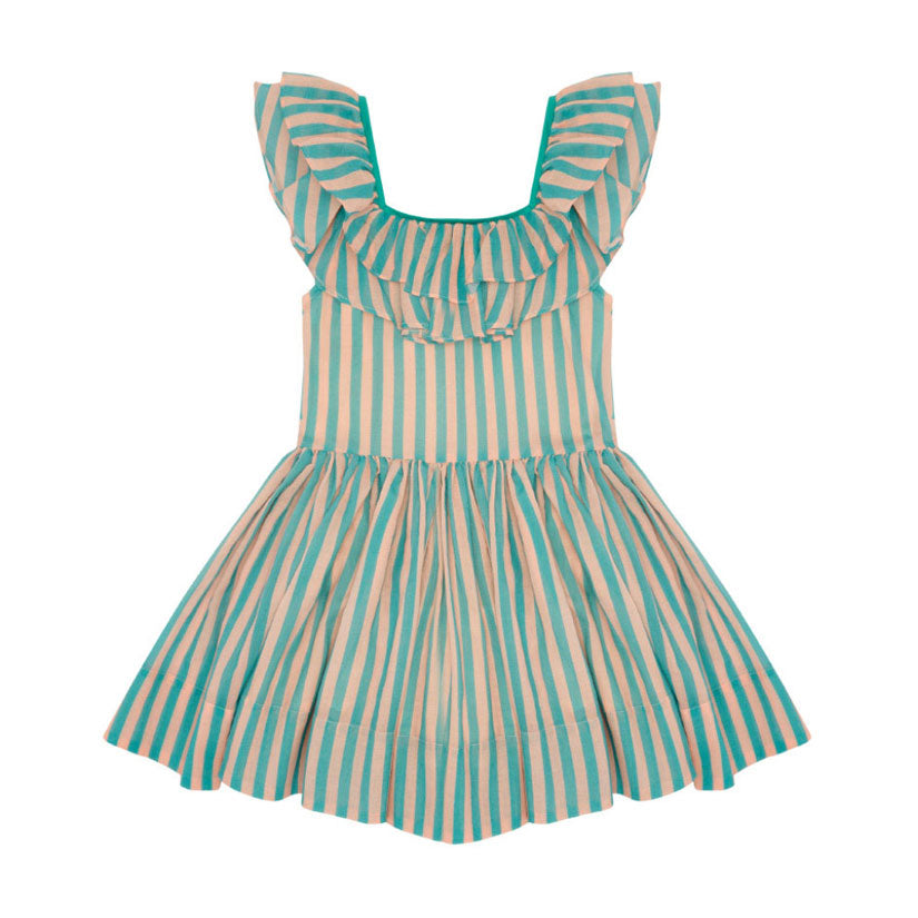 The Middle Daughter  Just Peachy/ The Pool Voile Stripe Postcard Dress