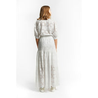 Indee Off White English Lace Maxi Skirt