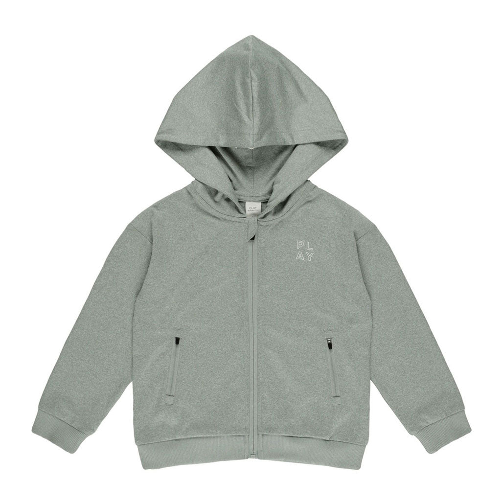 Rylee and Cru Heathered Eucalyptus Zip-Up Hoodie