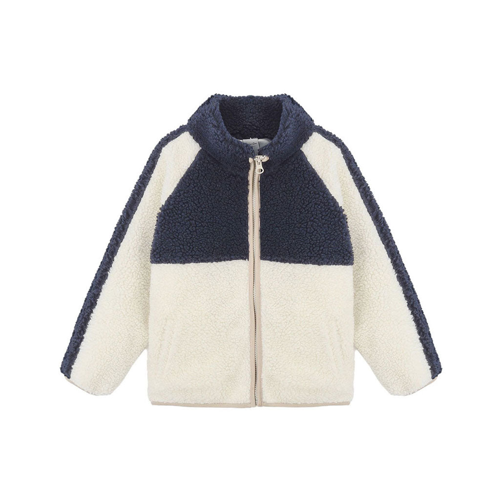 Rylee and Cru Navy Color Block Sherpa Trails Jacket