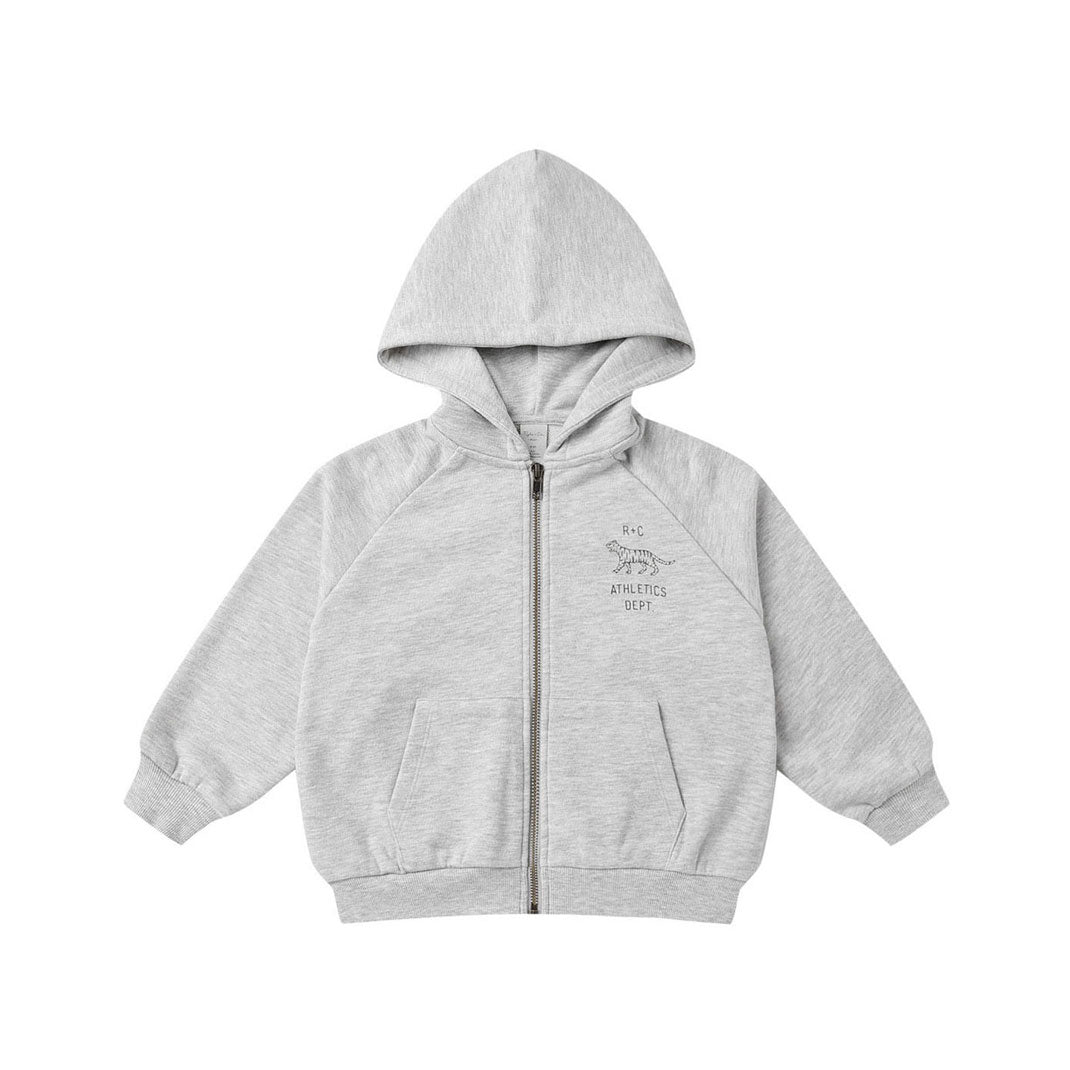 Rylee and Cru Heathered Ash Zip Raglan Hoodie