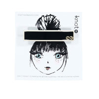 Knot Hairbands  Black + Cream Profile Barrette