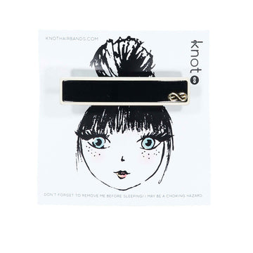   Black + Cream Profile Barrette