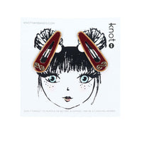 Knot Hairbands  Wine + Camel Profile Clip Set