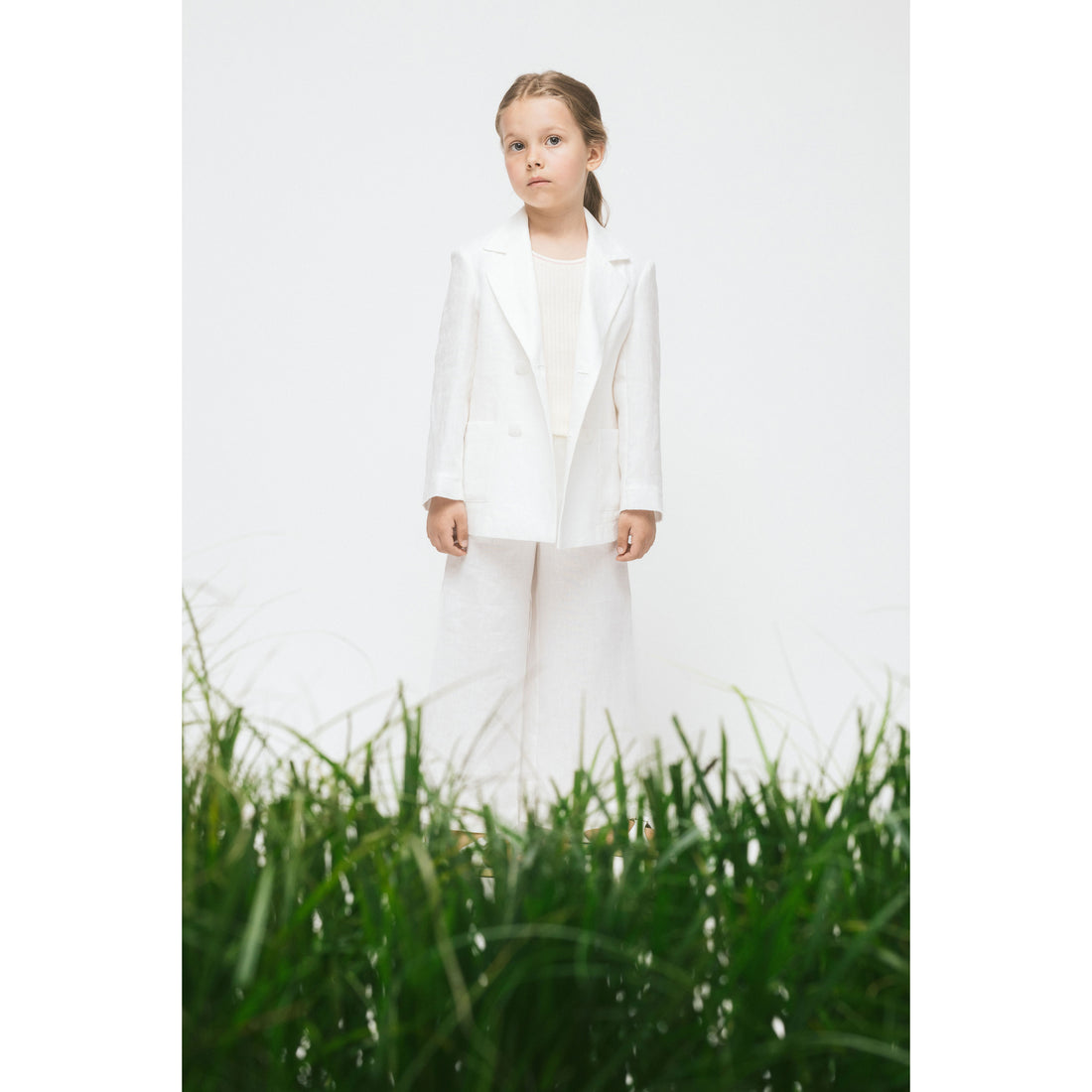 Paade Mode White Linen Cruise Blazer