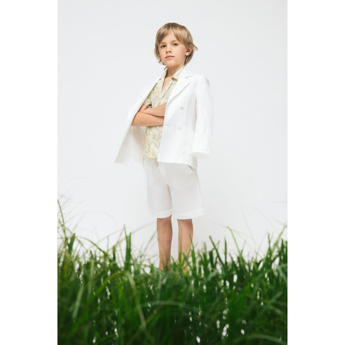 Paade Mode White Linen Cruise Blazer