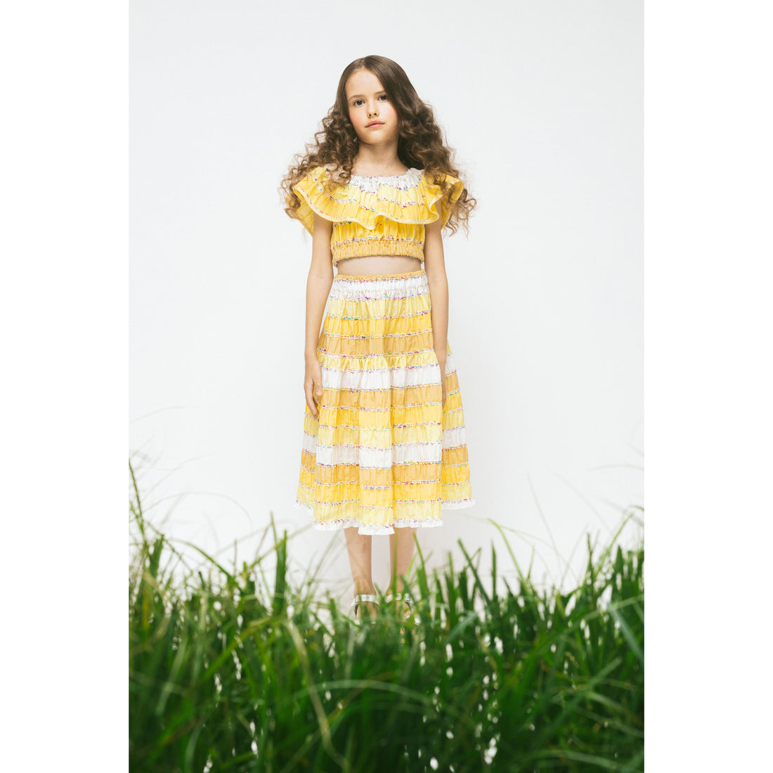 Paade Mode Yellow Sunrise Cotton Skirt