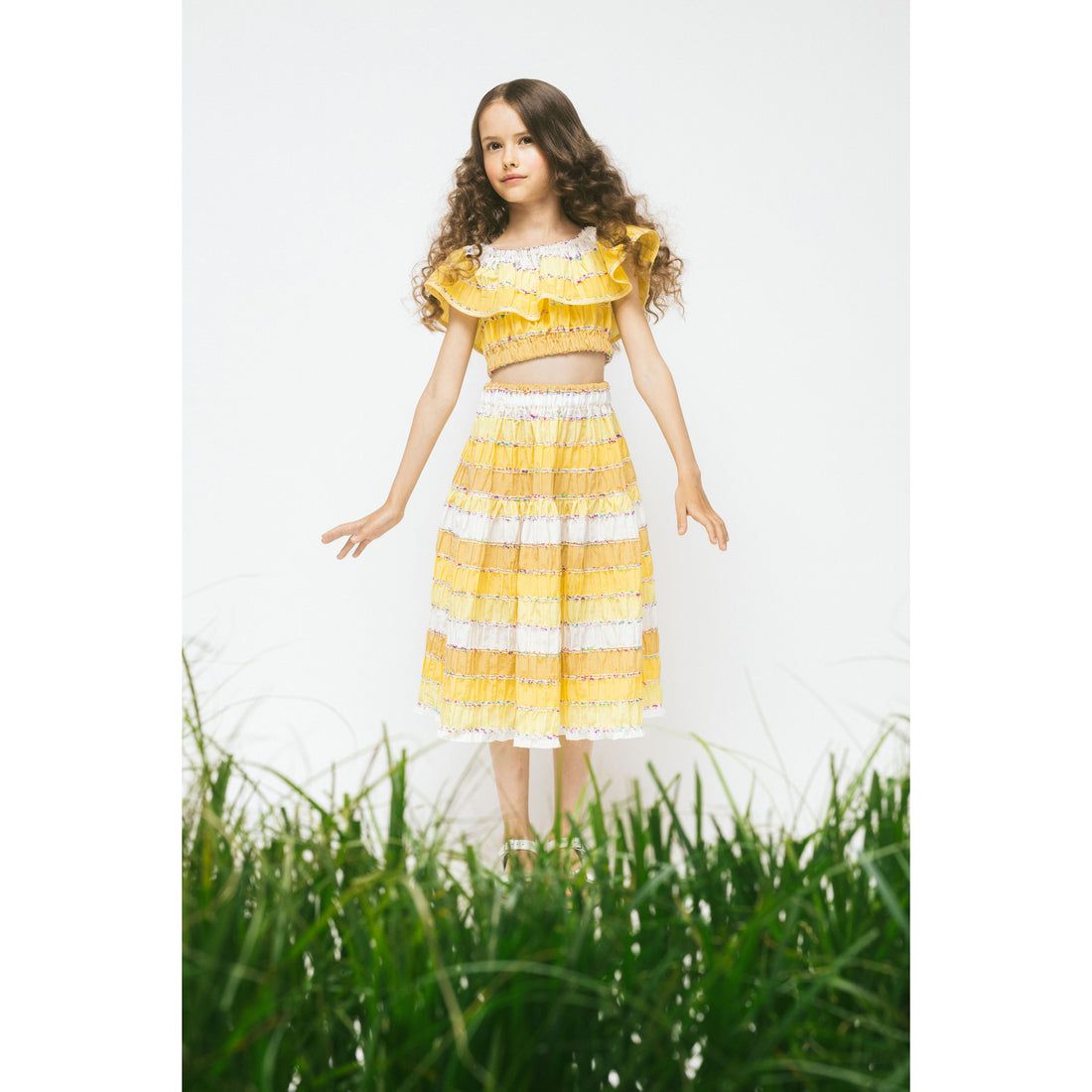 Paade Mode Yellow Sunrise Cotton Skirt – Ladida
