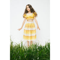 Paade Mode Yellow Sunrise Cotton Skirt
