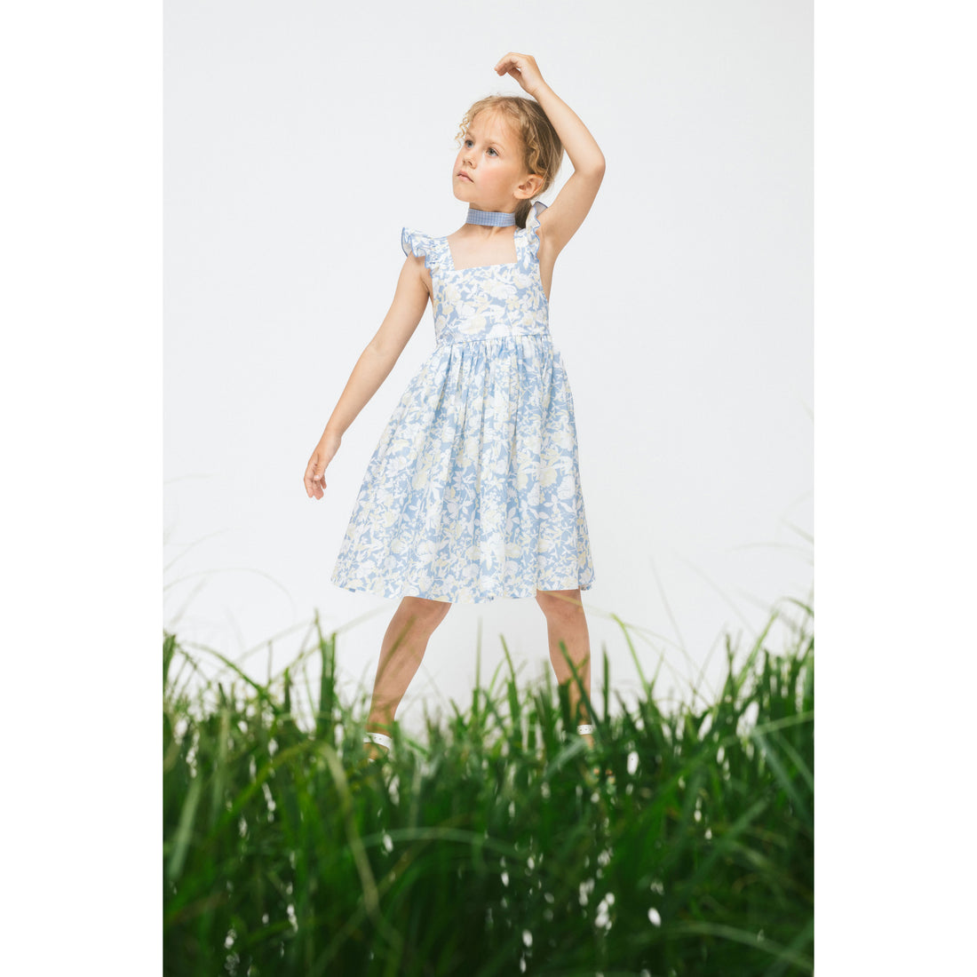 Paade Mode Blue Anemone Cotton Tie Back Dress Ladida Paade Mode Blue Anemone Cotton Tie Back Dress Ladida