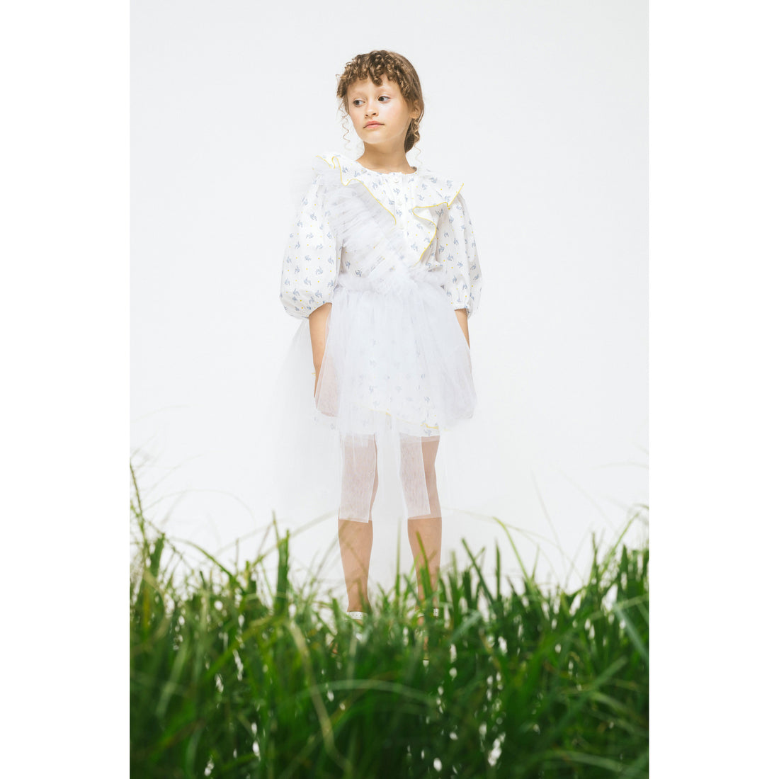 Paade Mode White Pearl Cotton Blouse